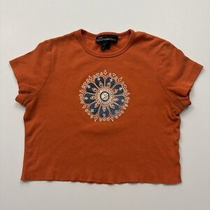 Vintage Y2K No Boundaries Flower Baby Tee Shirt Juniors M